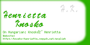 henrietta knosko business card